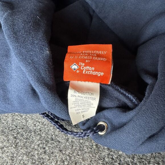 Coast Guard Hoodie Sweatshirt Navy Blue Made Exclusively Small Made In USA - Picture 5 of 7
